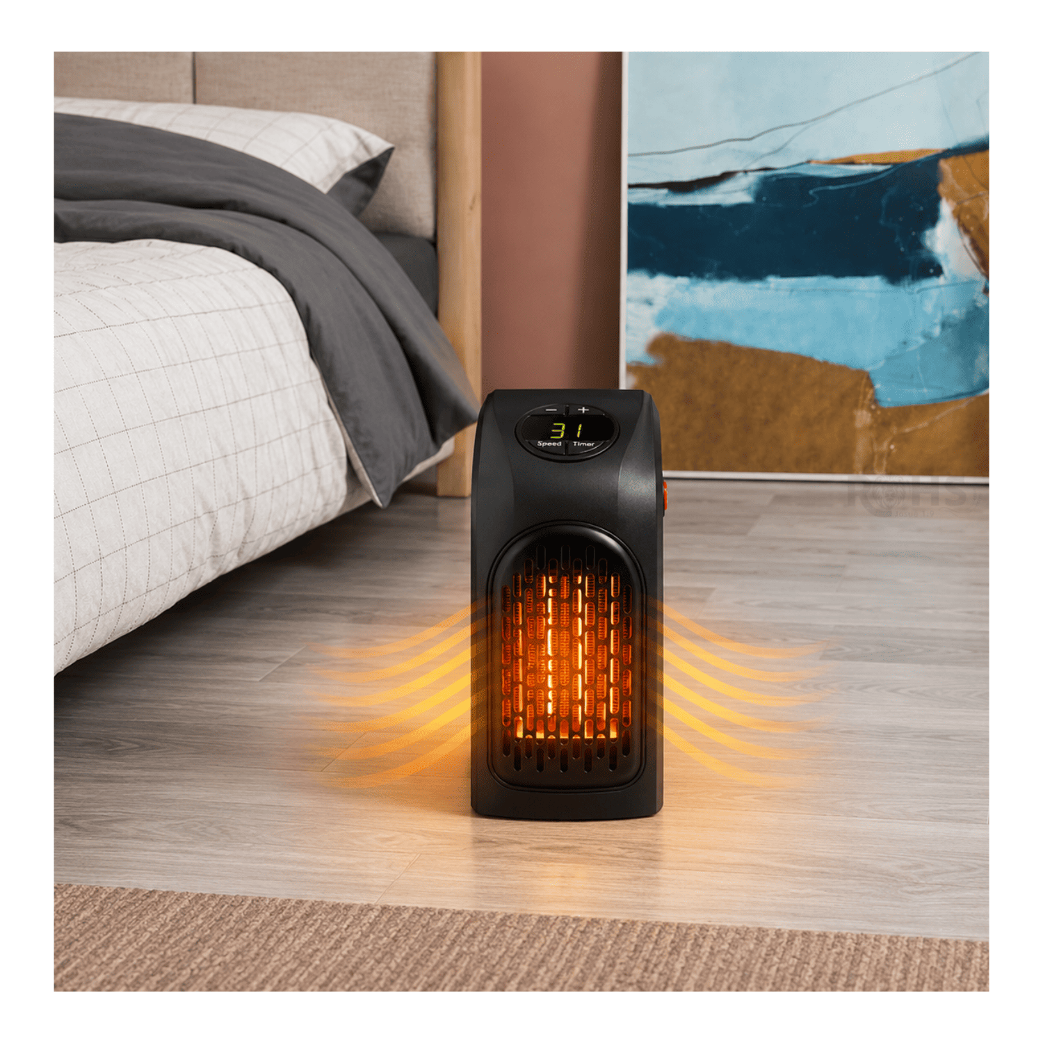 CALENTADOR ELÉCTRICO WARM AIR BLOWER 400W CON CONTROL REMOTO Y TEMPORIZADOR DIGITAL - 7