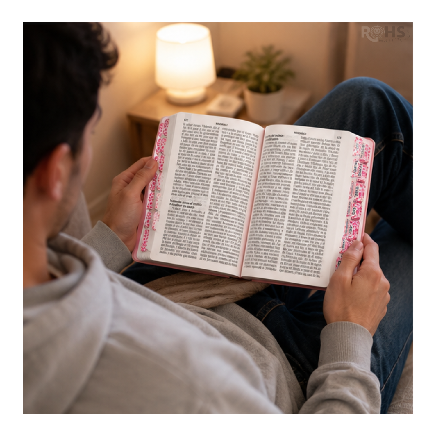 BIBLIA REINA-VALERA 1960 LETRA GIGANTE ROSA + FORRO PROTECTOR TRANSPARENTE - 5