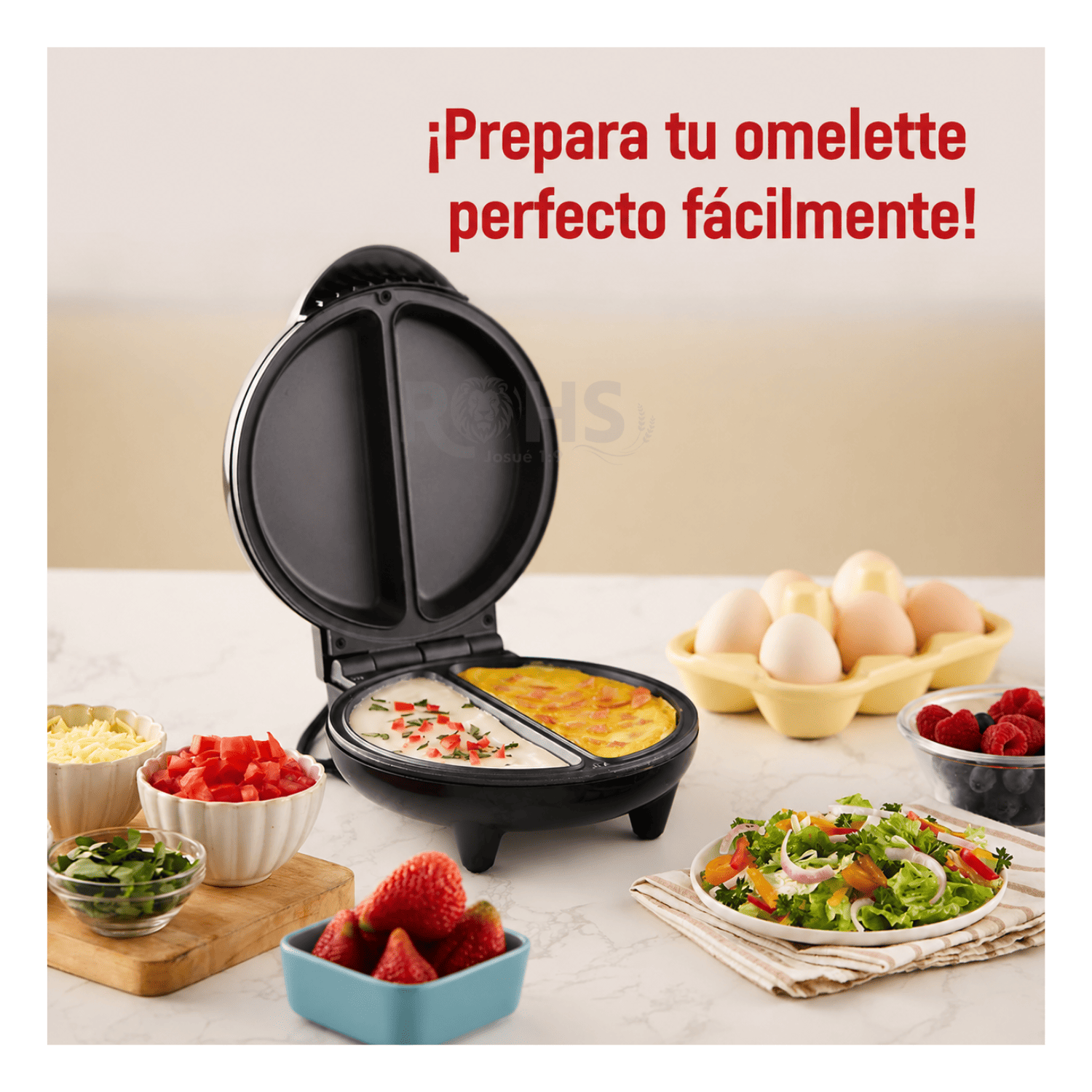 MÁQUINA PARA OMELETTE RAF R.512 ANTIADHERENTE 850W CON DOBLE CÁMARA DE COCCIÓN - 2