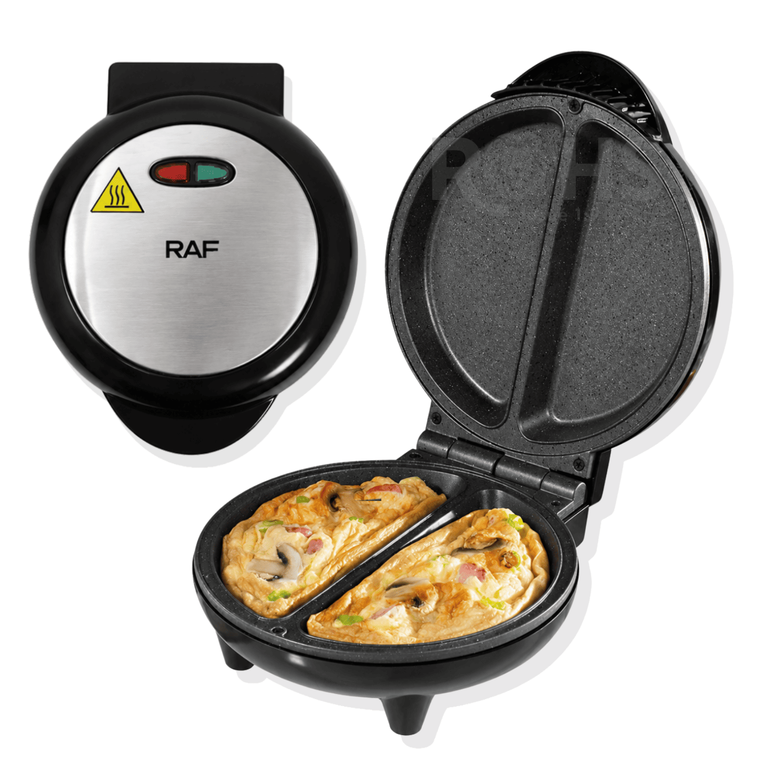 MÁQUINA PARA OMELETTE RAF R.512 ANTIADHERENTE 850W CON DOBLE CÁMARA DE COCCIÓN - 3