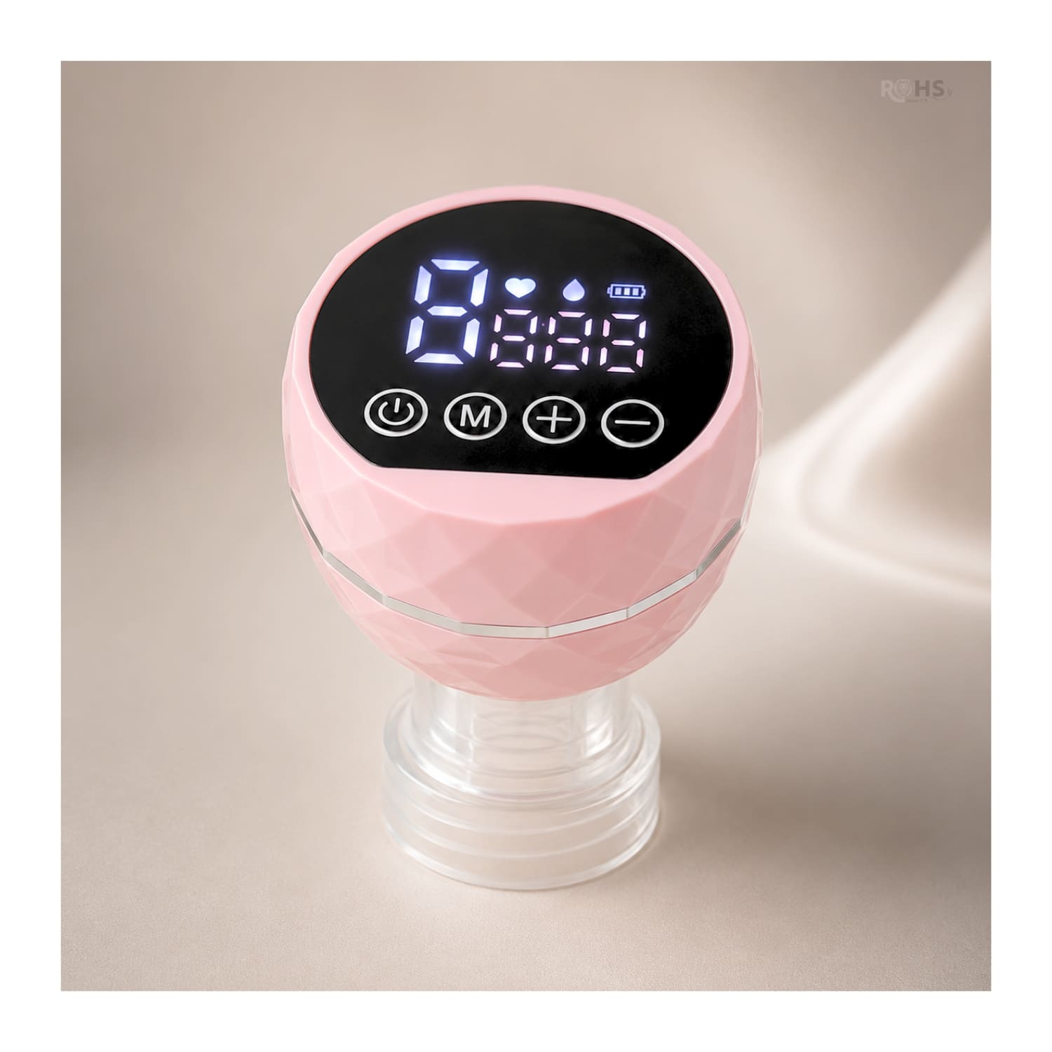 EXTRACTOR DE LECHE ELÉCTRICO RECARGABLE COLOR ROSA CON PANTALLA LED Y BIBERÓN - 7