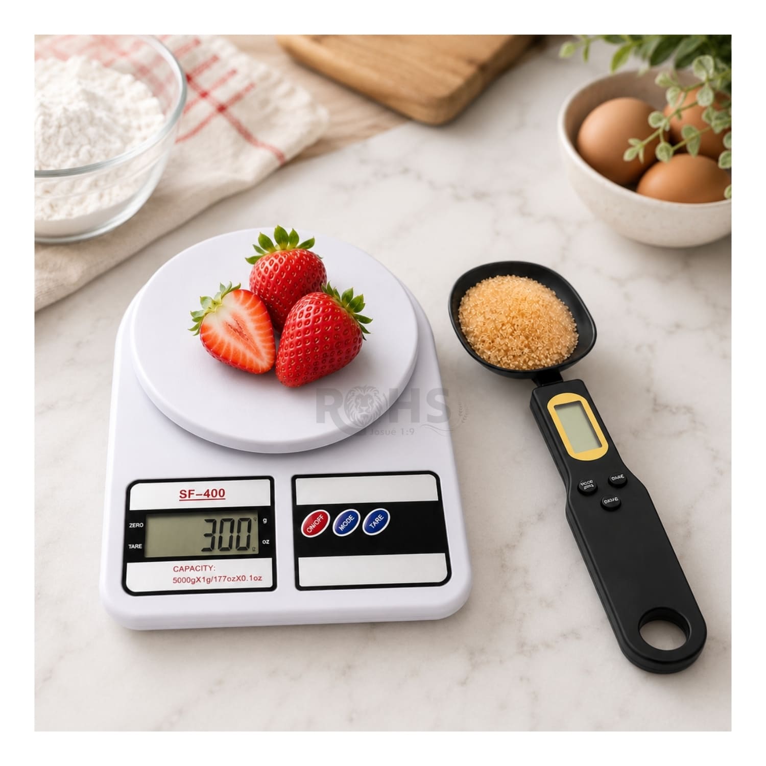 DÚO BALANZA DIGITAL DE COCINA + CUCHARA GRAMERA DIGITAL NEGRO CON MEDICIÓN PRECISA - 7