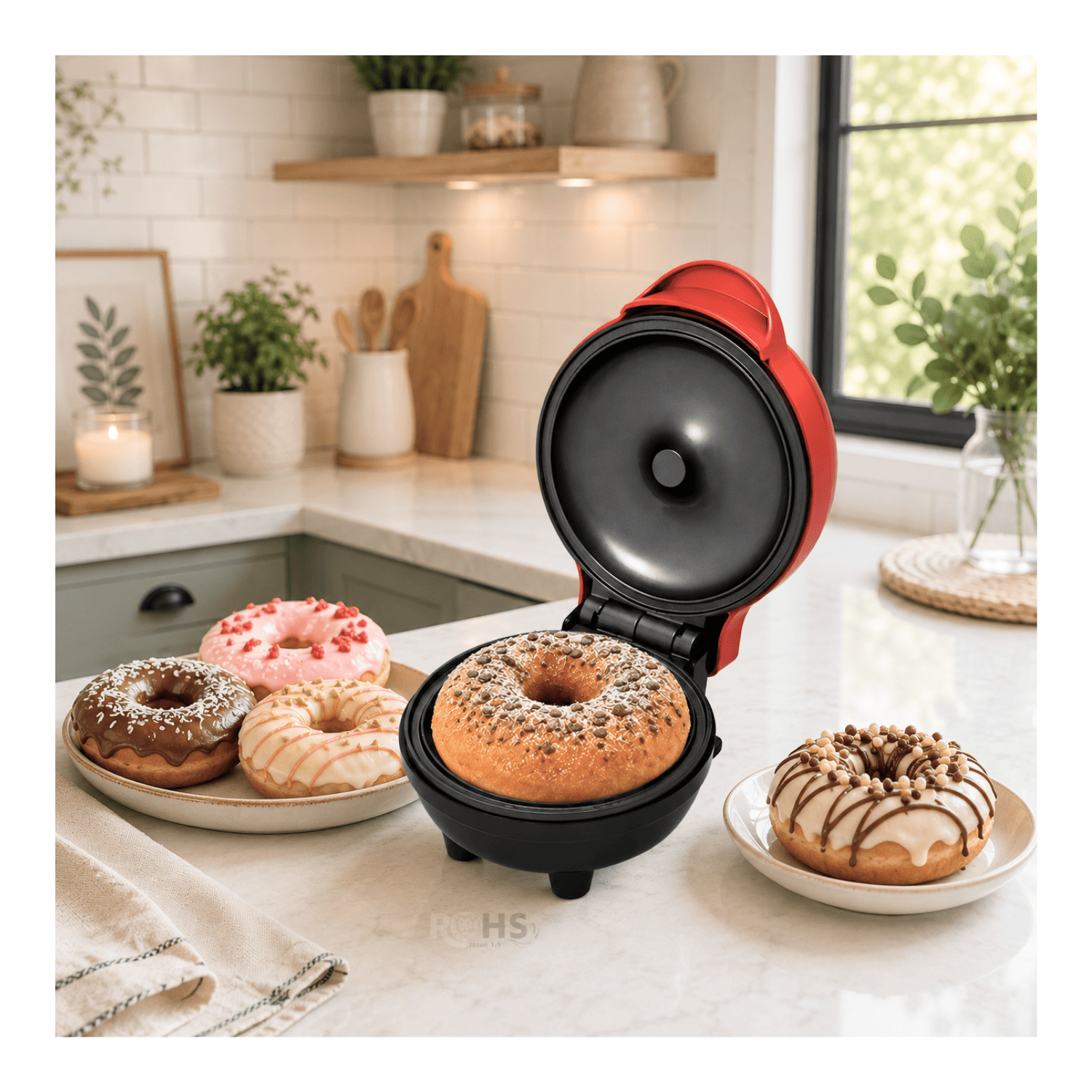 PACK X2 MÁQUINA PARA DONA Y WAFFLE DE CORAZÓN ANTIADHERENTE ELÉCTRICA - 4