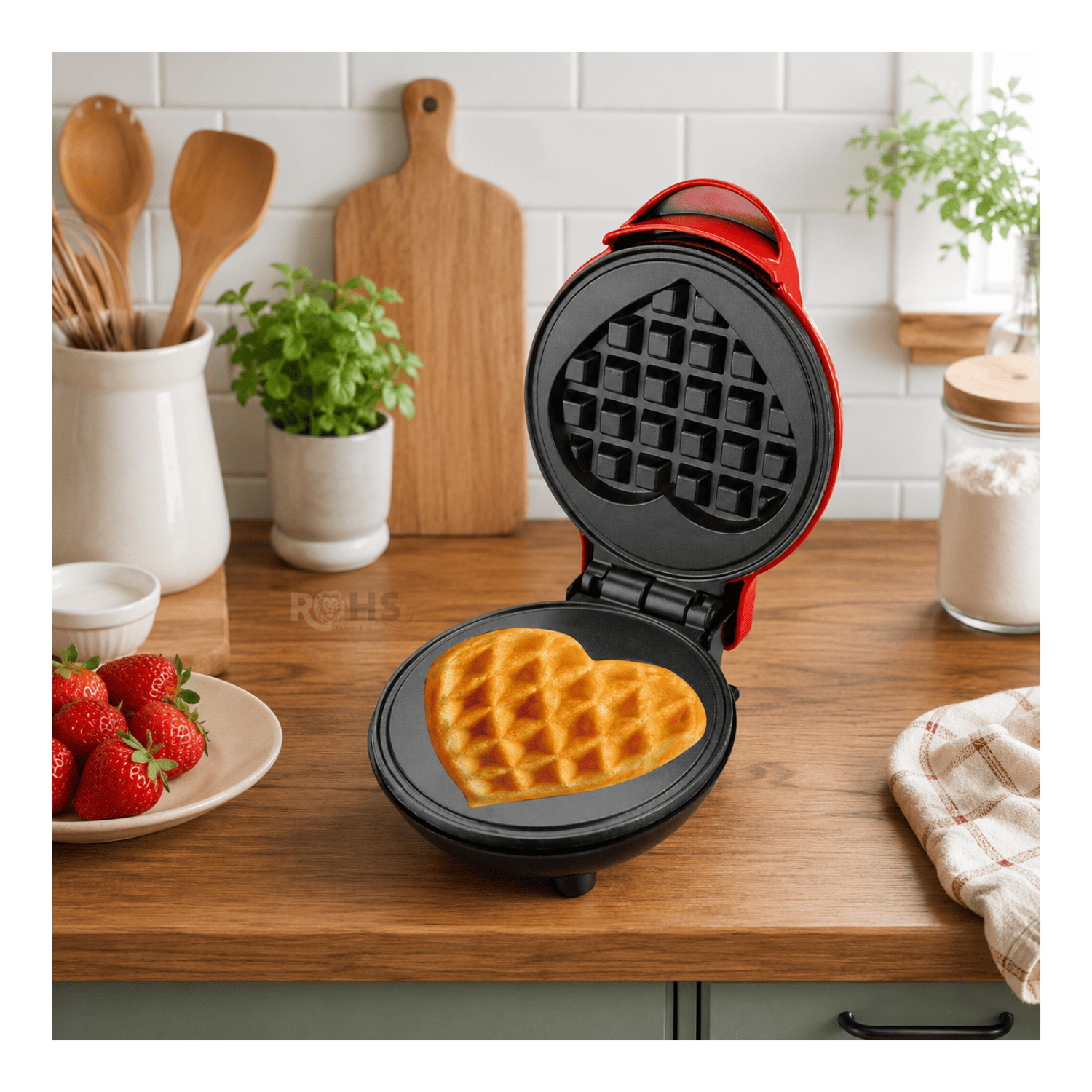 PACK X2 MÁQUINA PARA DONA Y WAFFLE DE CORAZÓN ANTIADHERENTE ELÉCTRICA - 7
