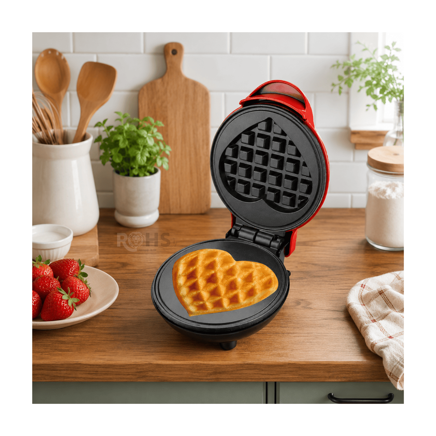 WAFFLERA ELÉCTRICA CON FORMA DE CORAZÓN RAF R.2220 CON PLACAS ANTIADHERENTES - 7