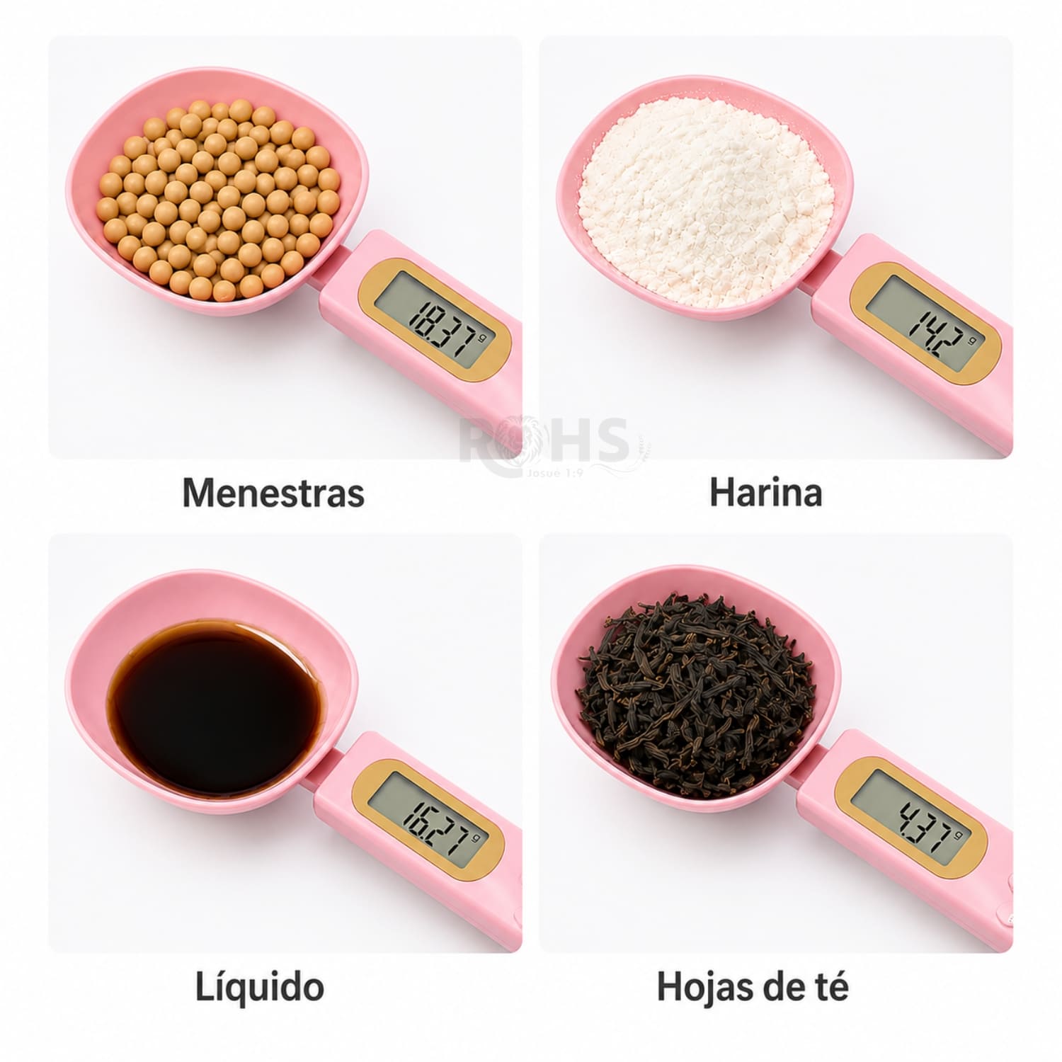 DÚO BALANZA DIGITAL DE COCINA + CUCHARA GRAMERA DIGITAL ROSA CON MEDICIÓN PRECISA - 5
