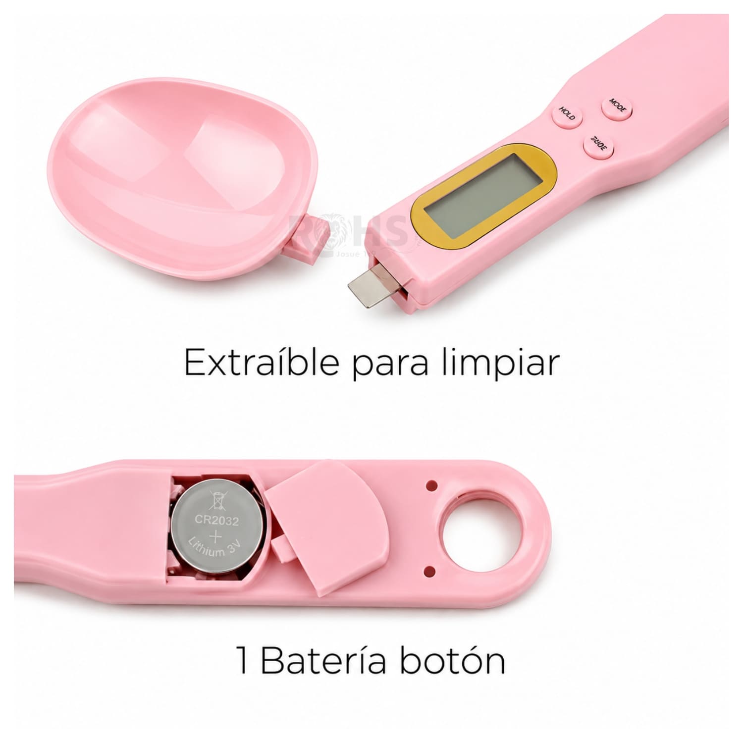 DÚO BALANZA DIGITAL DE COCINA + CUCHARA GRAMERA DIGITAL ROSA CON MEDICIÓN PRECISA - 6