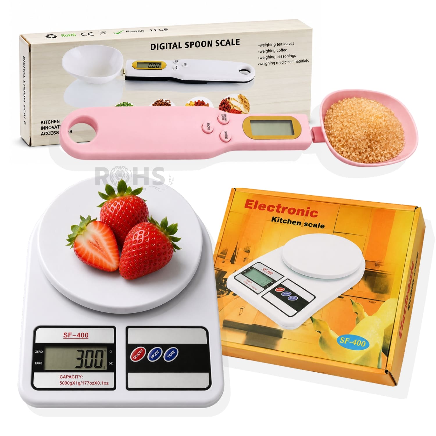 DÚO BALANZA DIGITAL DE COCINA + CUCHARA GRAMERA DIGITAL ROSA CON MEDICIÓN PRECISA - 7
