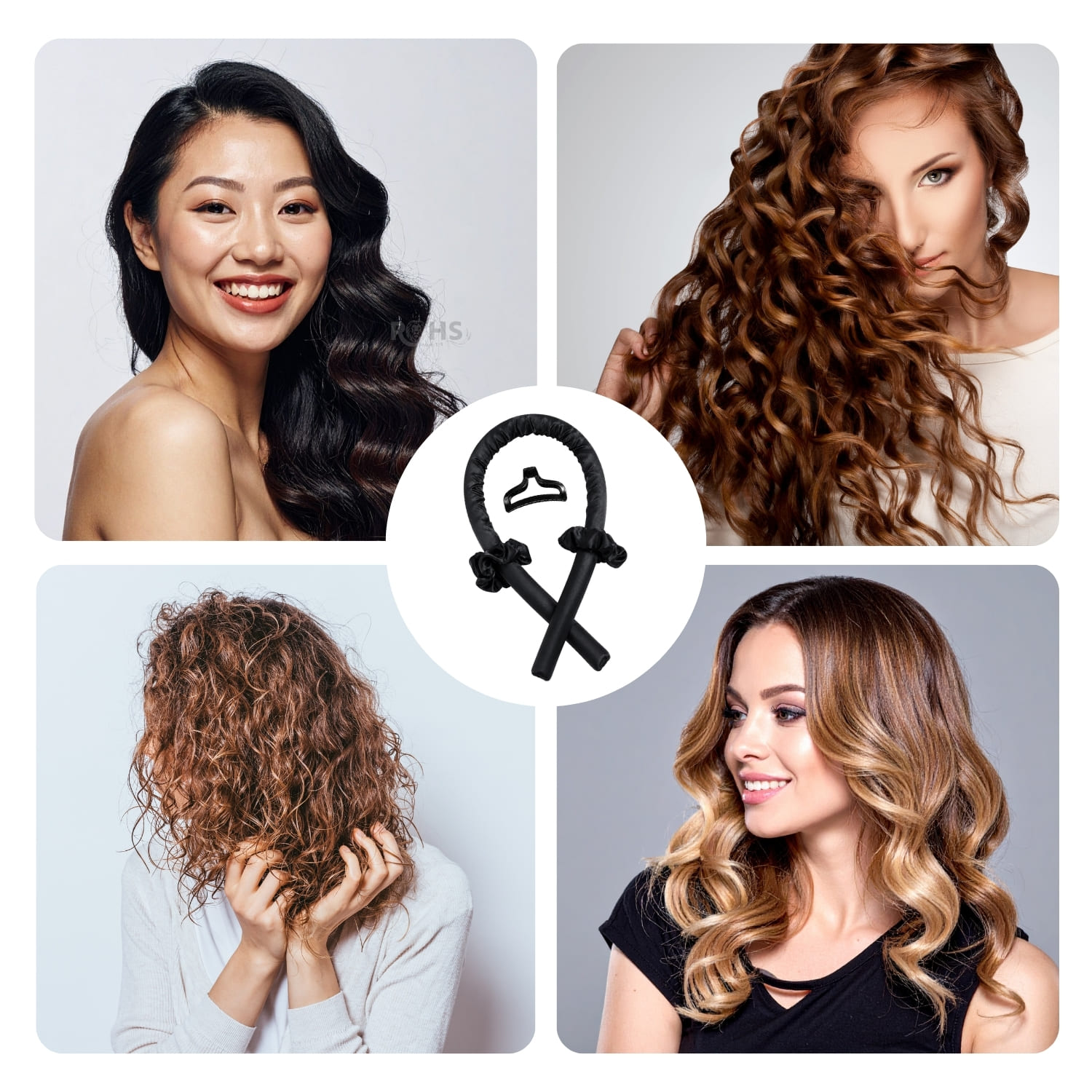 KIT RIZADOR NEGRO DE CABELLO SIN CALOR CON ACCESORIOS RIZOS NATURALES - 7