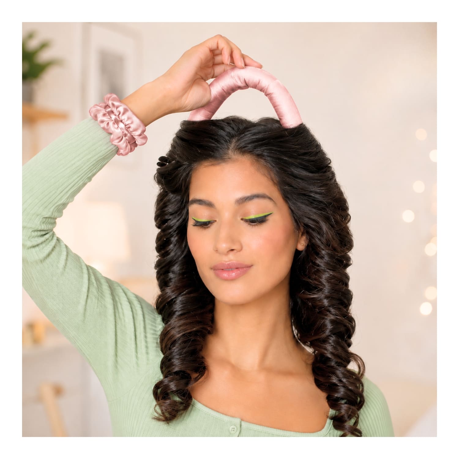 KIT RIZADOR ROSE GOLD DE CABELLO SIN CALOR CON ACCESORIOS RIZOS NATURALES - 3
