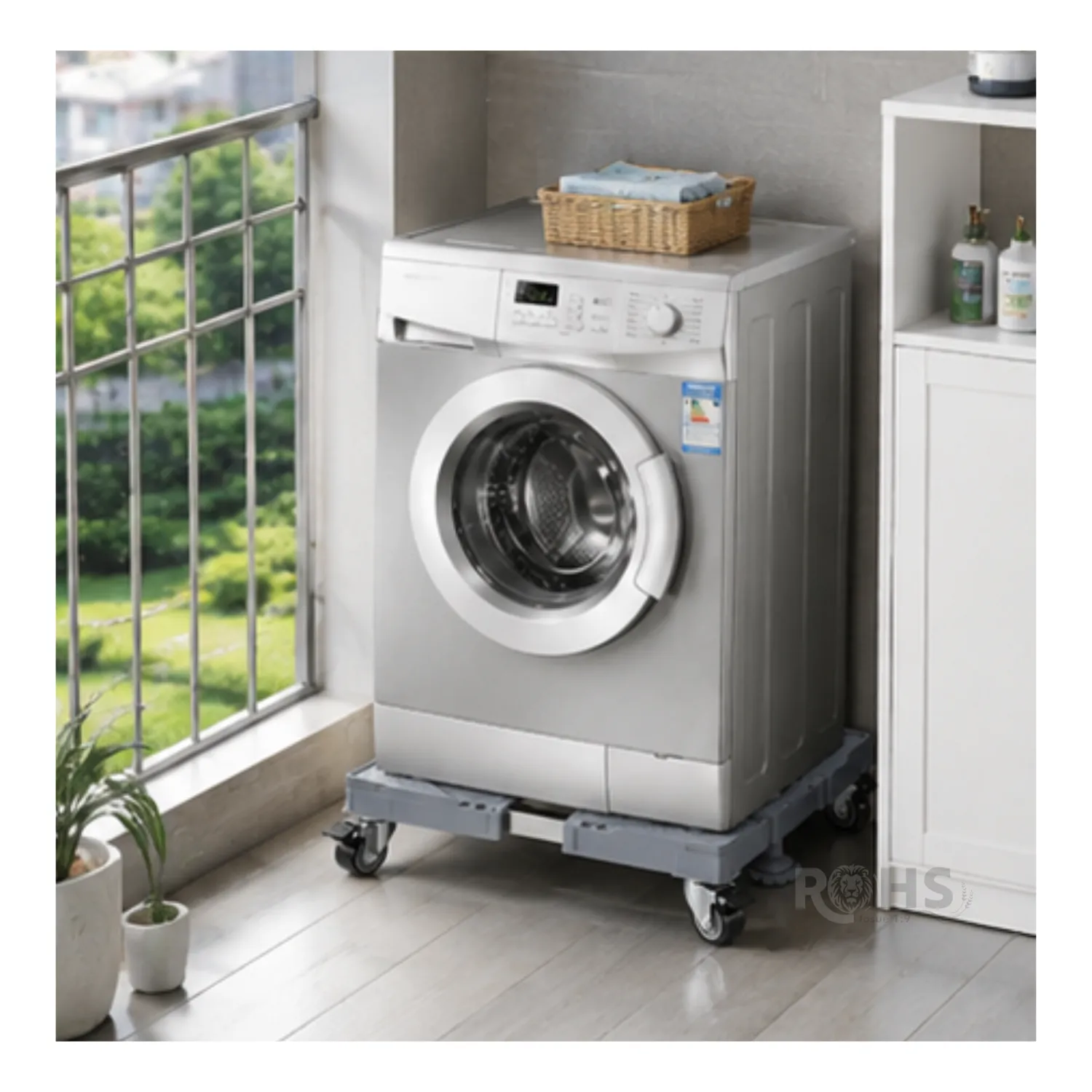 SOPORTE PREMIUM CON RUEDAS PARA LAVADORA REFRIGERADOR Y ELECTRODOMÉSTICOS BASE AJUSTABLE - 5