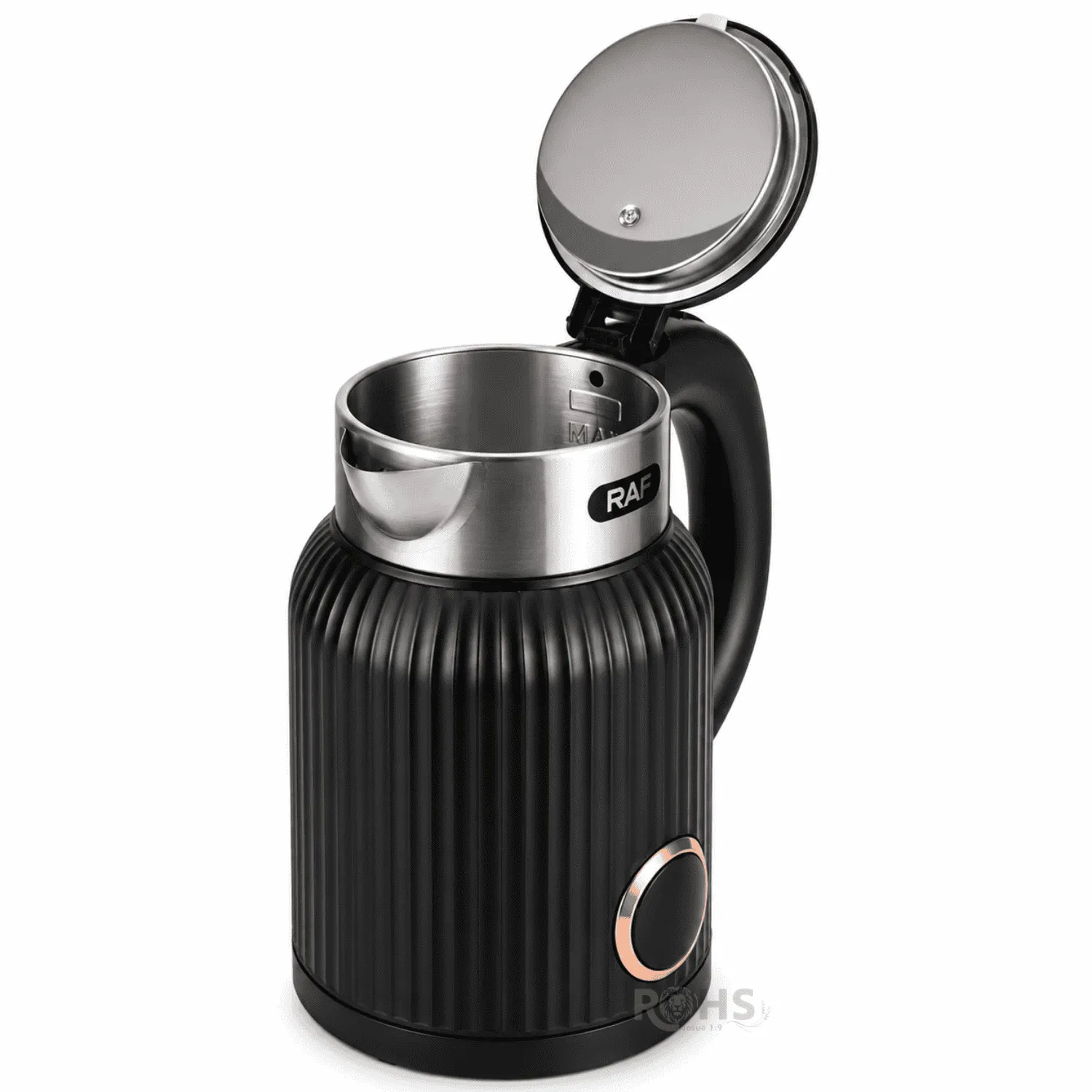 HERVIDOR ELÉCTRICO RAF R.7984 1.5L 1500W CON APAGADO AUTOMÁTICO Y BASE GIRATORIA 360° NEGRO - 6