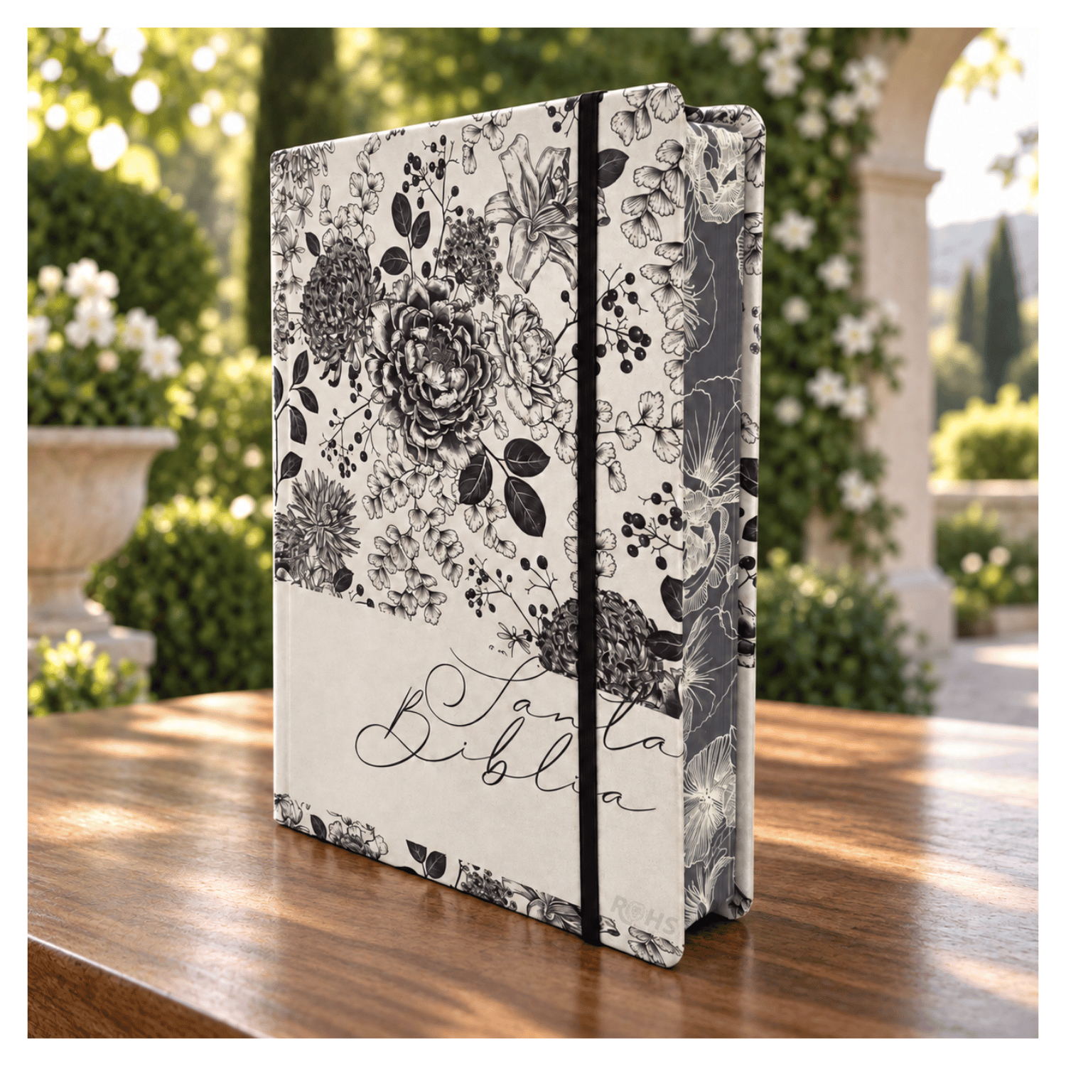 BIBLIA DE APUNTES REINA VALERA 1960 - TAPA DURA DISEÑO FLORAL BLANCO Y NEGRO CON MARGEN AMPLIO - 6