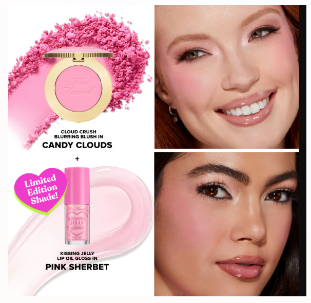 TOO FACED: DREAM A LITTLE DREAM: BLUSH Y LIP GLOSS SET - 3