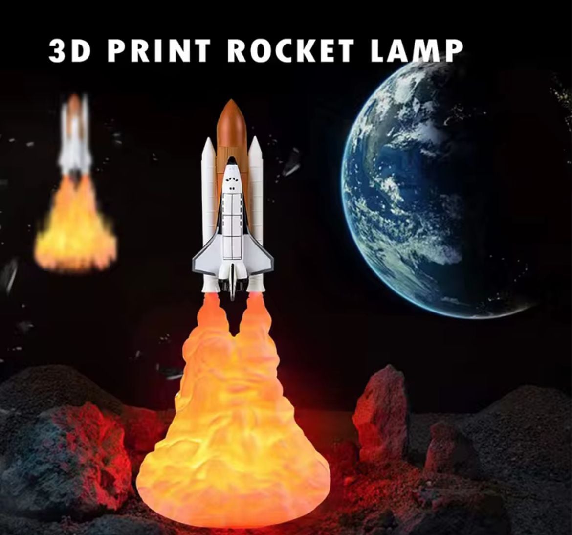 LAMPARA DE COHETE 3D LED - 2