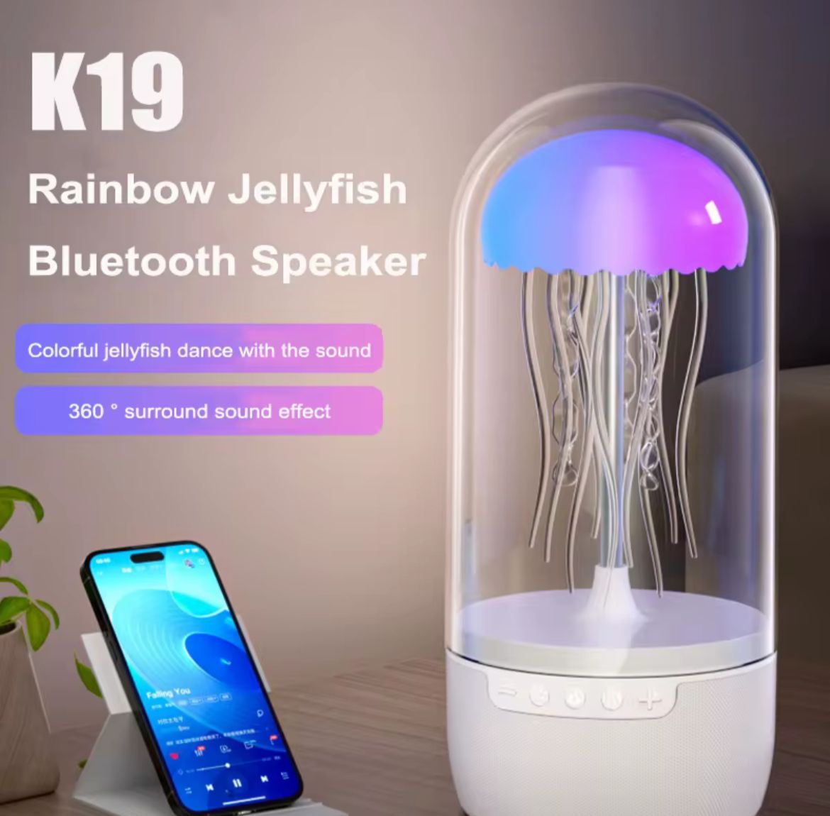 LAMPARA DE MEDUSA CON PARLANTE BLUETOOTH - 6