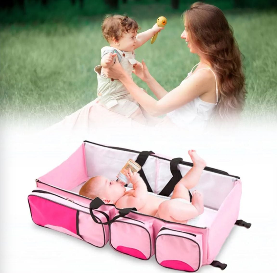 PAÑALERA CAMA PORTATIL PARA BEBE -CUNA PORTATIL - 3