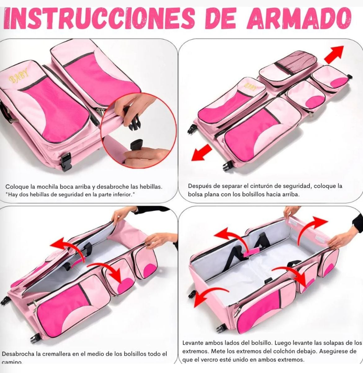 PAÑALERA CAMA PORTATIL PARA BEBE -CUNA PORTATIL - 6