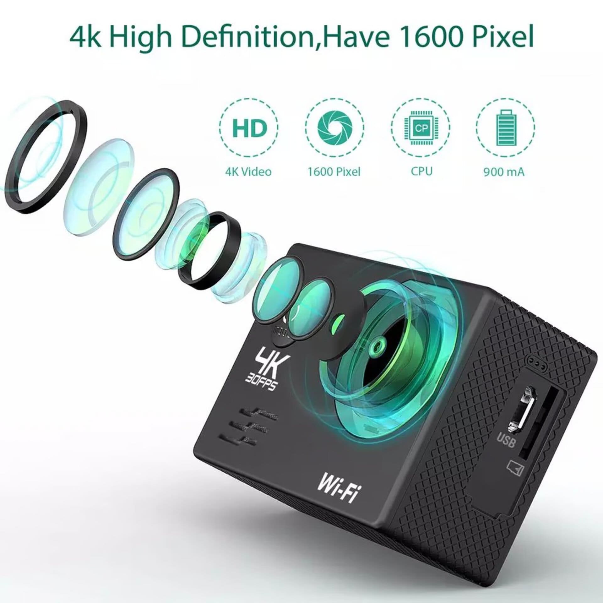 CÁMARA DEPORTIVA ACUATICA GOPRO 4K 16 MP ACUÁTICO DEPORTES VIDEOS - 2