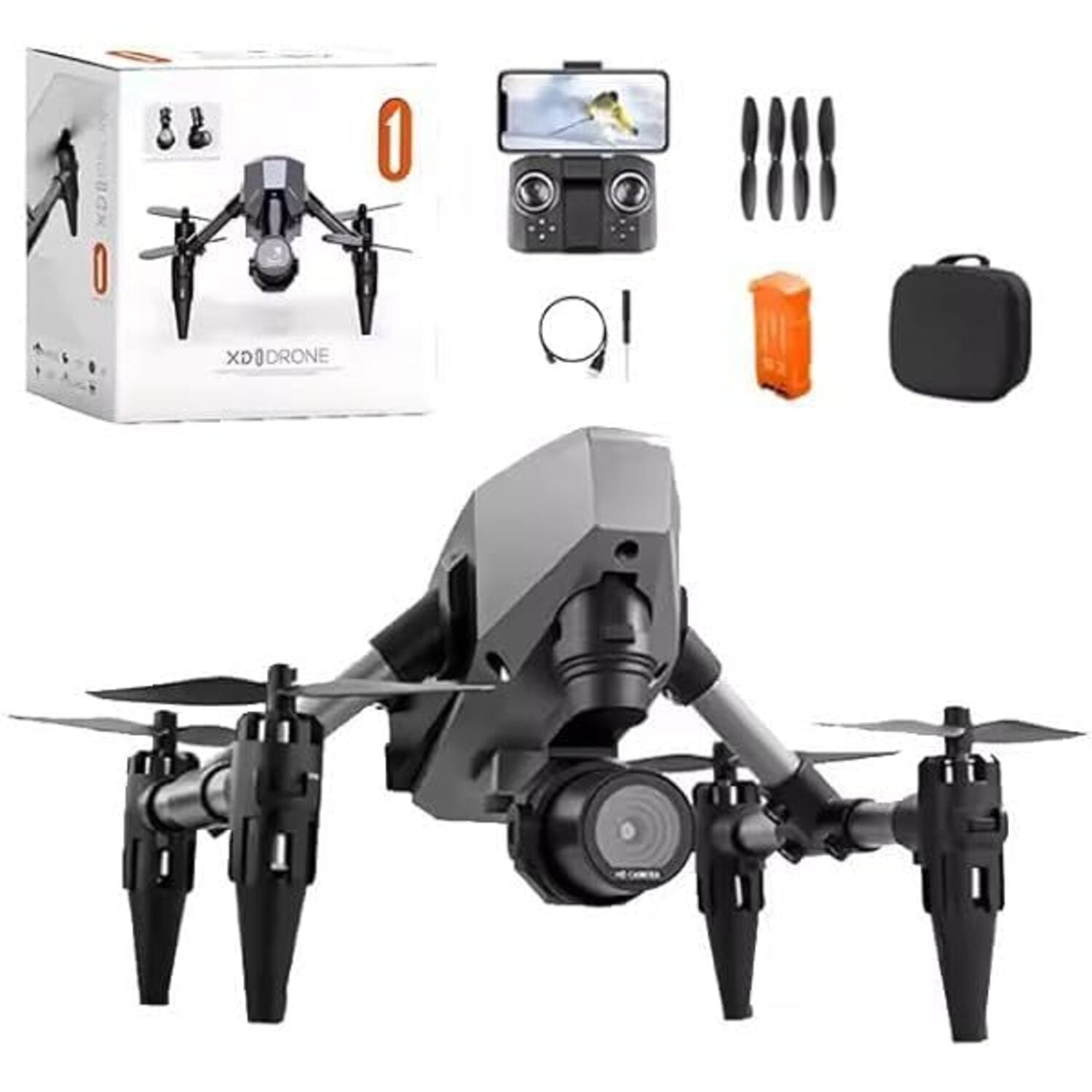 Mini Drone XD1 Negro con Cámara HD Captura Fotos y Video desde el Aire - 1