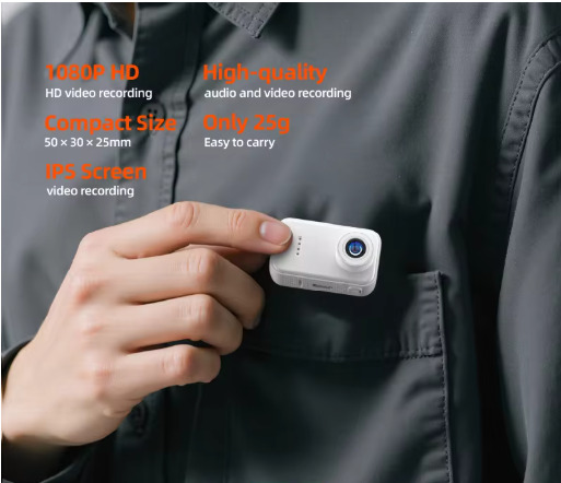 CÁMARA DEPORTIVA POV PORTÁTIL CON PANTALLA IPS 1.47”, CÁMARA CORPORAL PARA VLOGGING Y GRABACIÓN EN MOVIMIENTO - 2