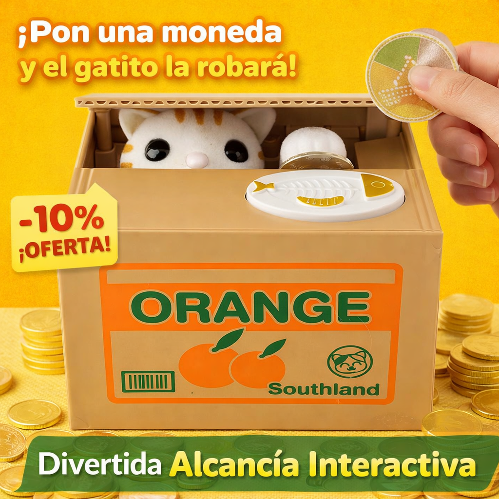 ALCANCÍA GATITO INTERACTIVA ROBA MONEDAS – DIVERSIÓN Y AHORRO EN UNO - 5