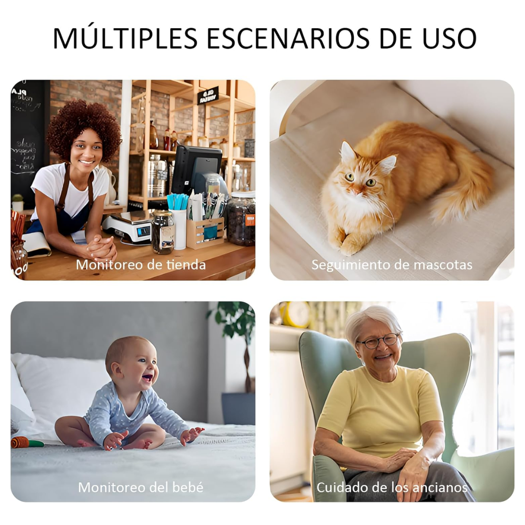 MONITOR DE BEBÉ, MASCOTAS Y ADULTOS MAYORES – VISIÓN NOCTURNA Y COMUNICACIÓN BIDIRECCIONAL CON DOBLE LENTE SEGUIMIENTO HUMANO - 5