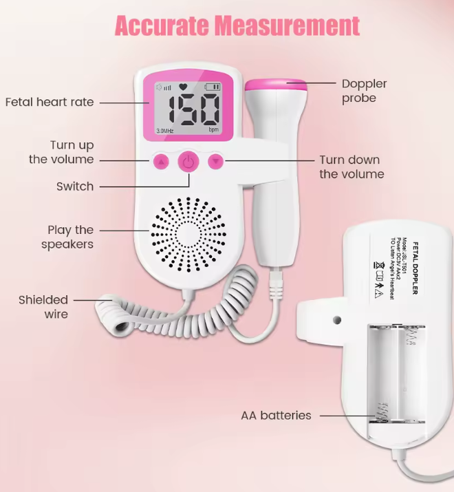 BEBE DETECTOR DE FRECUENCIA CARDÍACA DOPPLER FETAL PORTÁTIL - 4