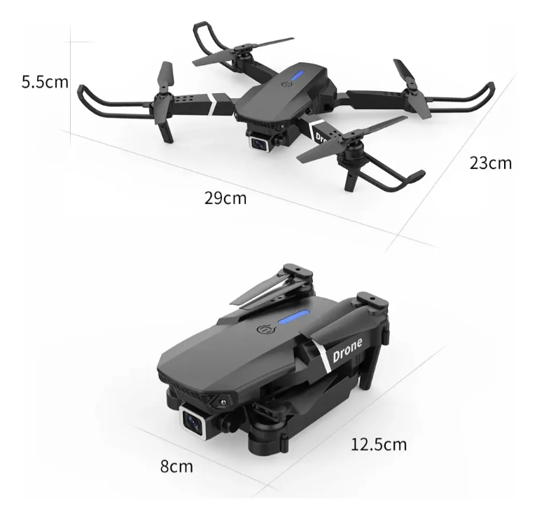 MINI DRON PROFESIONAL PORTATIL E88 CAMARA HD - 2