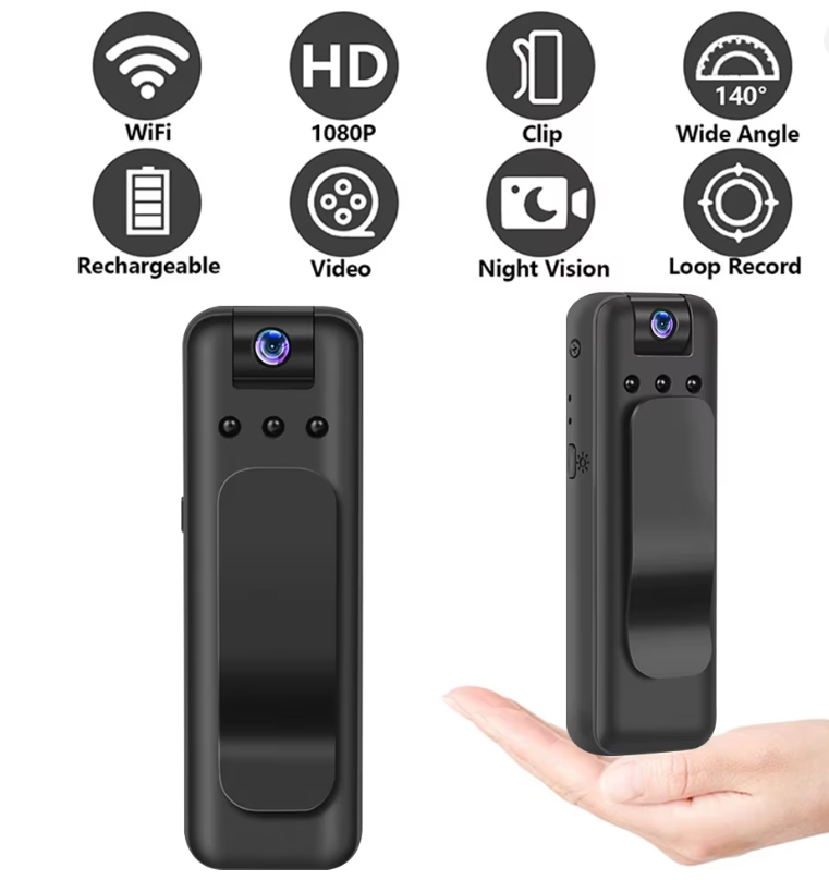 CÁMARA CORPORAL 1080P FULL HD CON WIFI VISIÓN NOCTURNA 155° GRAN ANGULAR GRABADORA DE VIDEO PORTÁTIL - 3