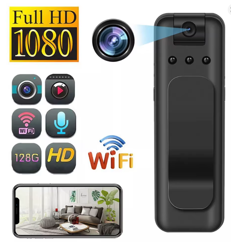 CÁMARA CORPORAL 1080P FULL HD CON WIFI VISIÓN NOCTURNA 155° GRAN ANGULAR GRABADORA DE VIDEO PORTÁTIL - 4