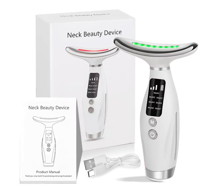 MASAJEADOR REJUVENECEDOR FACIAL Y CUELLO CON LUZ LED ANTIEDAD REAFIRMANTE - 2