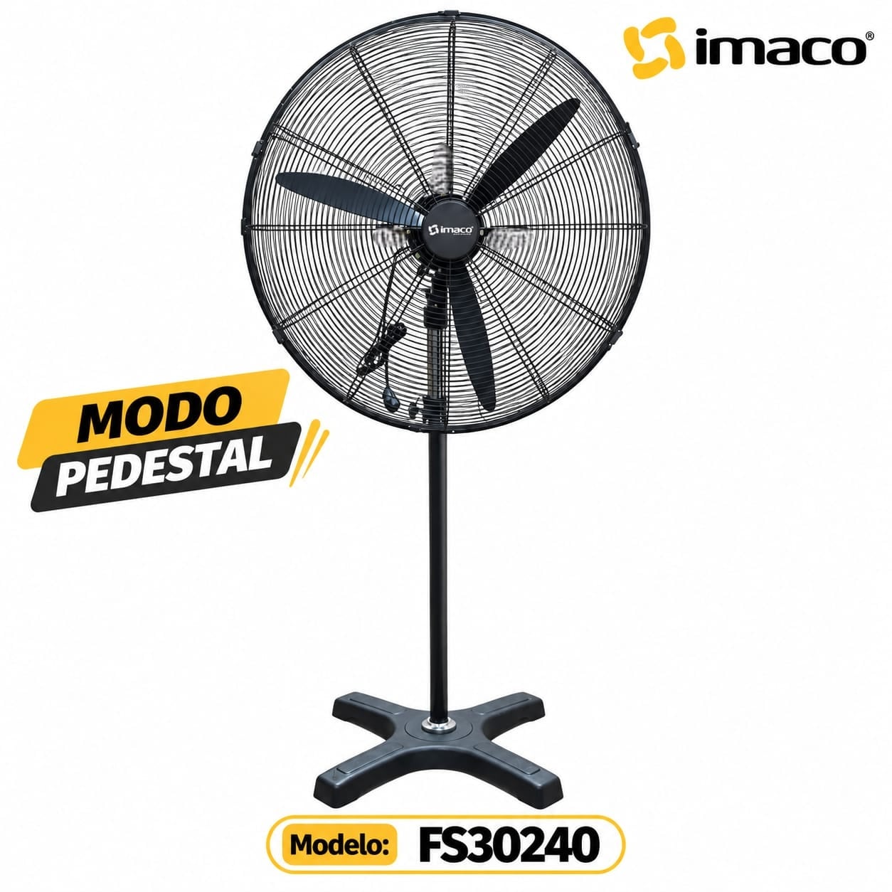 VENTILADOR INDUSTRIAL IMACO DE PARED Y PISO 30″ 240 WATTS FS30240 - 3