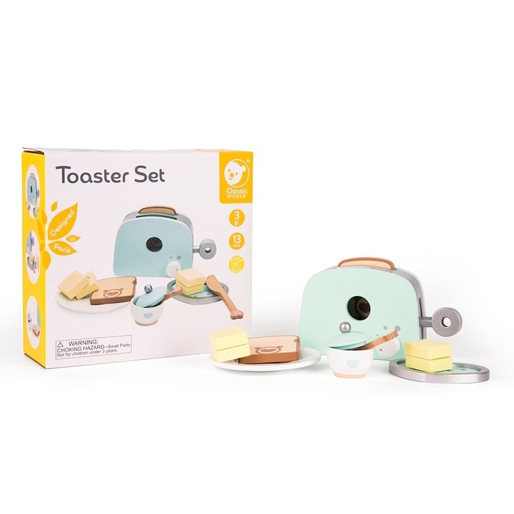 TOASTER SET, JUEGO DE TOSTADORA DE MADERA,, MARCA CLASSIC WORLD - 3