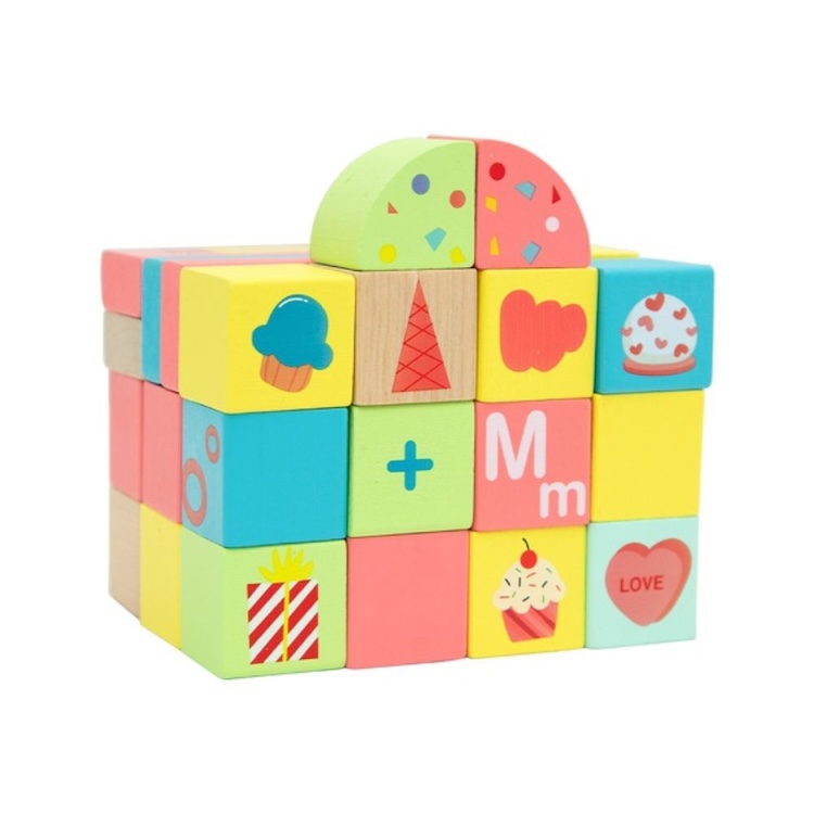 BLOQUES DE CUBOS DULCES, SWEET CUBE BLOCKS, DE MADERA, CLASSIC WORLD - 1