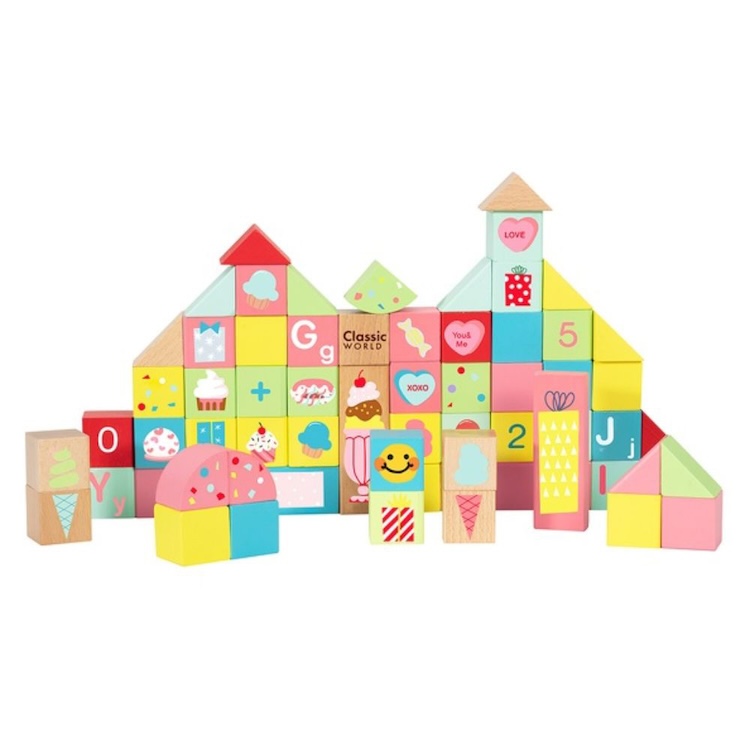 BLOQUES DE CUBOS DULCES, SWEET CUBE BLOCKS, DE MADERA, CLASSIC WORLD - 3
