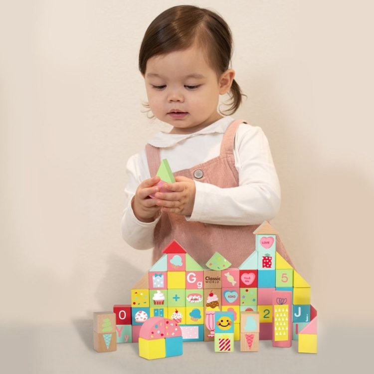 BLOQUES DE CUBOS DULCES, SWEET CUBE BLOCKS, DE MADERA, CLASSIC WORLD - 4