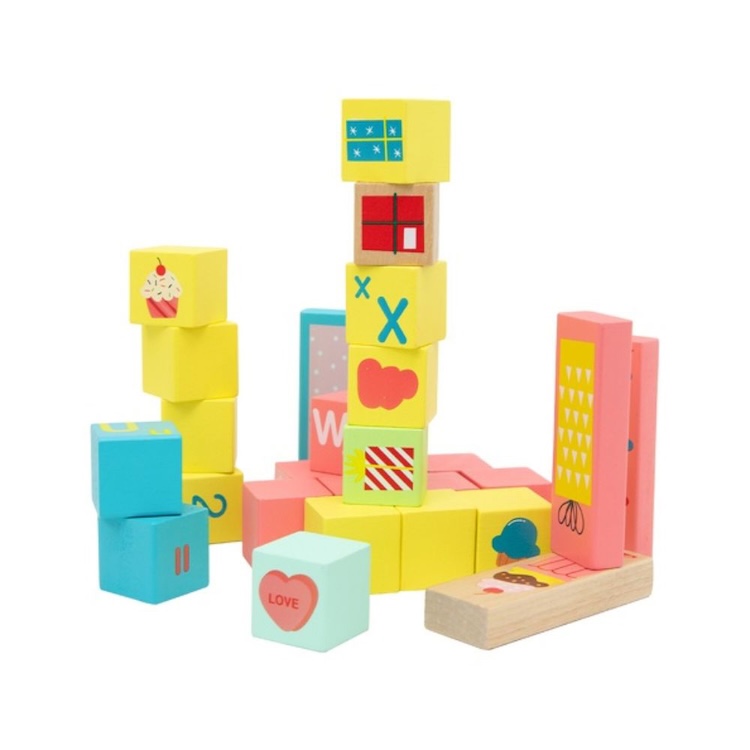 BLOQUES DE CUBOS DULCES, SWEET CUBE BLOCKS, DE MADERA, CLASSIC WORLD - 5