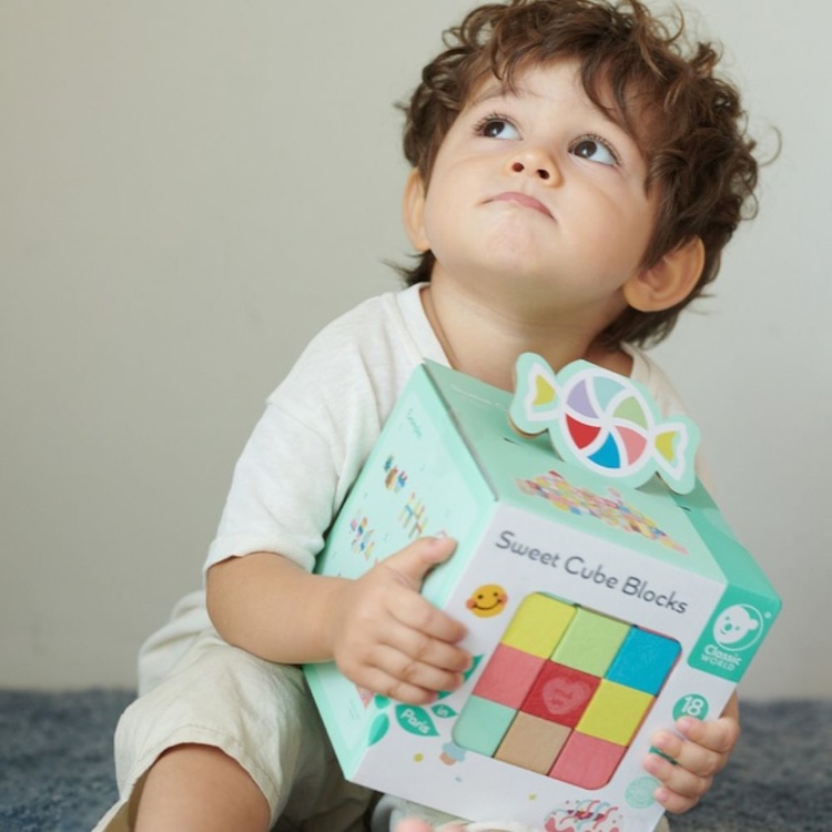 BLOQUES DE CUBOS DULCES, SWEET CUBE BLOCKS, DE MADERA, CLASSIC WORLD - 6