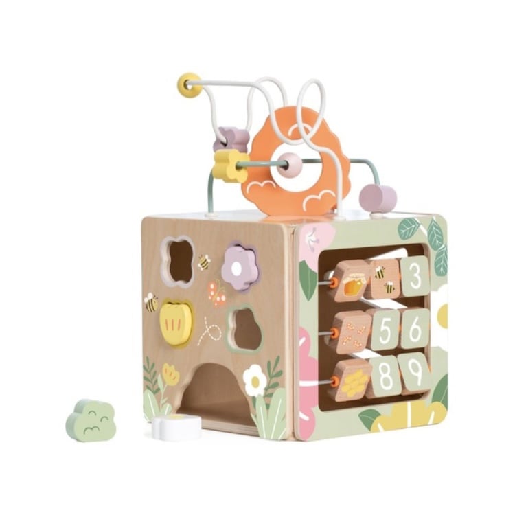 CUBO DE ACTIVIDADES ABEJA, HONEYBEE ACTIVITY CUBE, DE MADERA, MARCA CLASSIC WORLD - 4