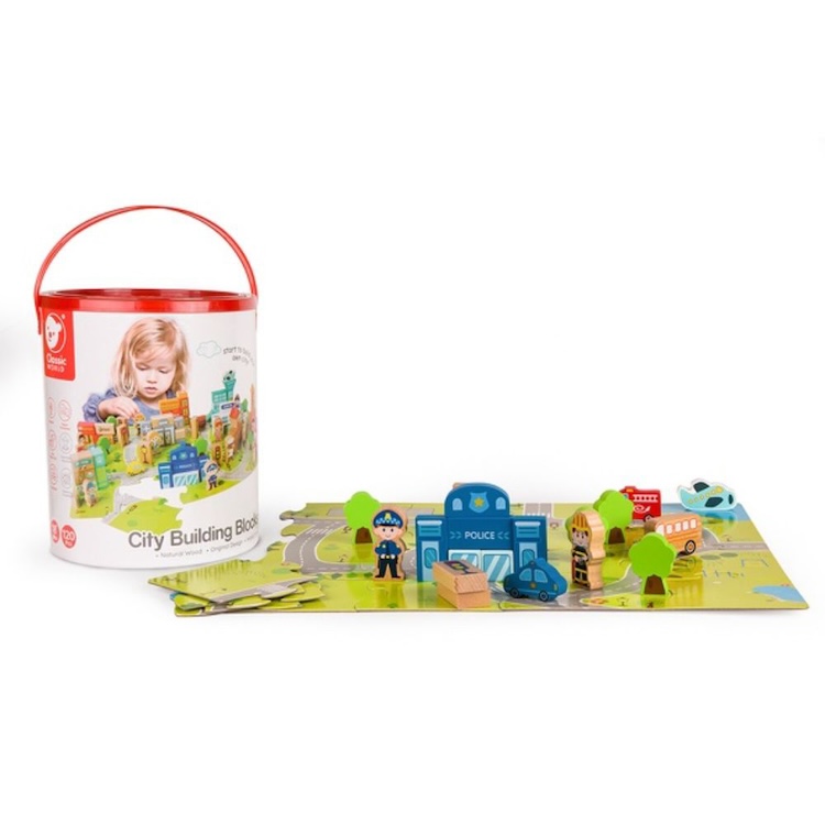 BLOQUES DE CONSTRUCCIÓN DE CIUDADES, CITY BUILDING BLOCKS, DE MADERA, CLASSIC WORLD - 6