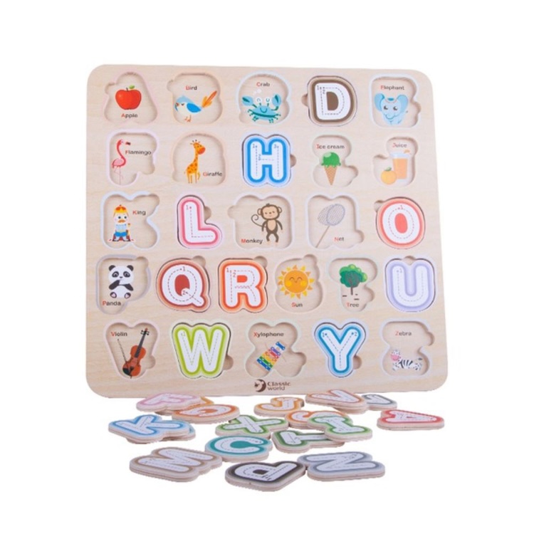 PUZZLE ALFABETICO, ALPHABET PUZZLE, DE MADERA, CLASSIC WORLD - 2