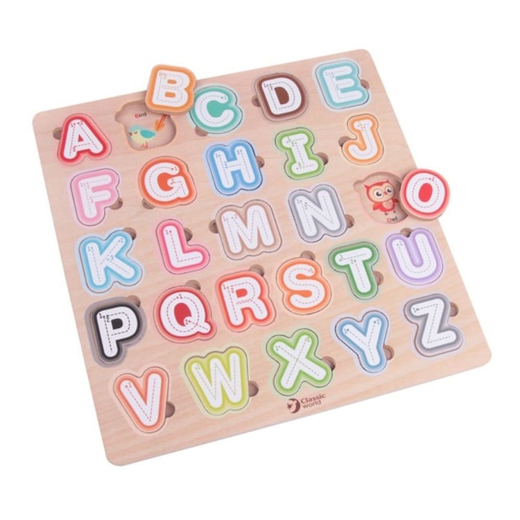 PUZZLE ALFABETICO, ALPHABET PUZZLE, DE MADERA, CLASSIC WORLD - 4