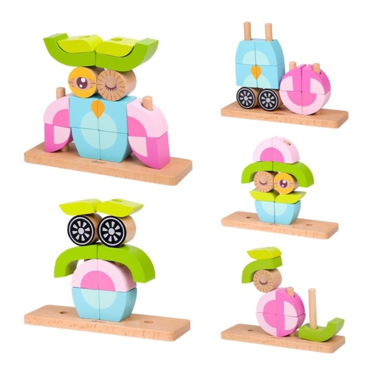 JUEGO DE BLOQUES BUHO, OWL BLOCKS SET, DE MADERA, CLASSIC WORLD - 4