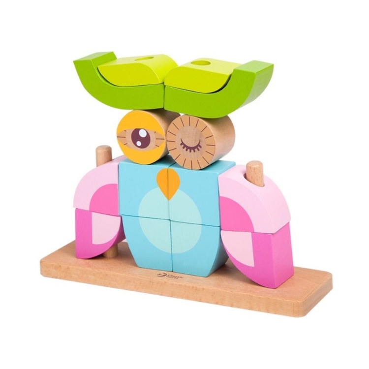 JUEGO DE BLOQUES BUHO, OWL BLOCKS SET, DE MADERA, CLASSIC WORLD - 6