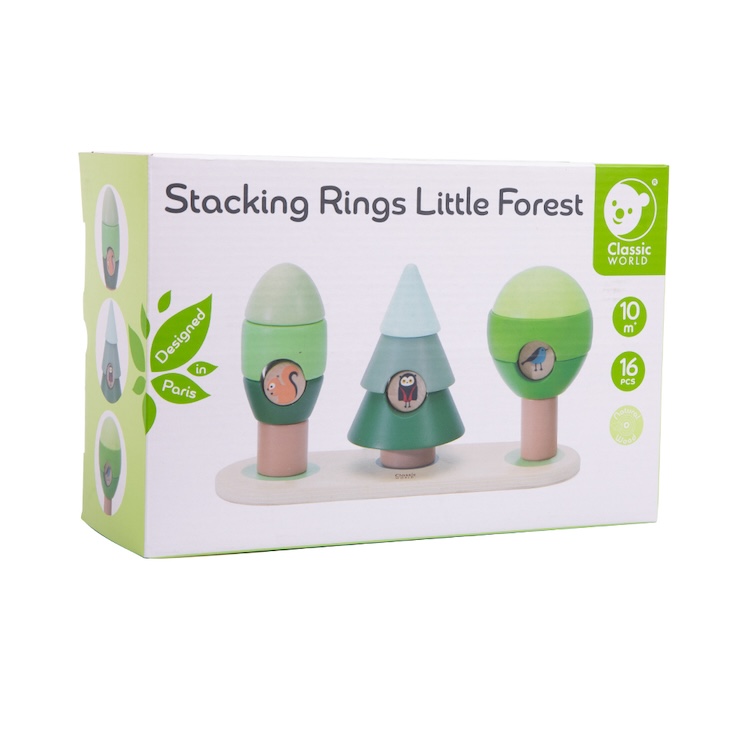ANILLOS APILABLES PEQUEÑO BOSQUE, STACKING RINGS LITTLE FOREST, DE MADERA, CLASSIC WORLD - 1