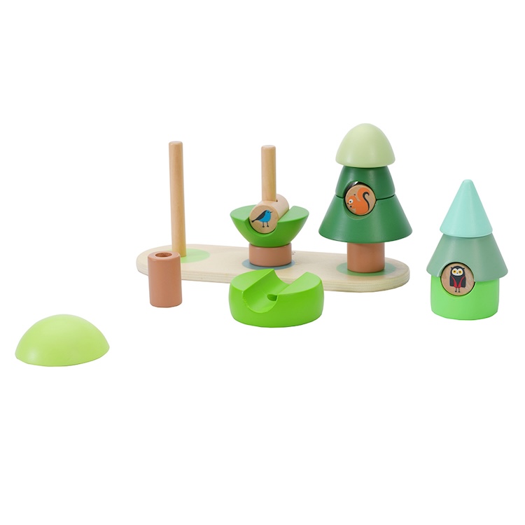 ANILLOS APILABLES PEQUEÑO BOSQUE, STACKING RINGS LITTLE FOREST, DE MADERA, CLASSIC WORLD - 5