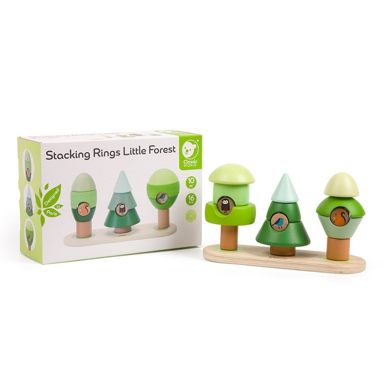ANILLOS APILABLES PEQUEÑO BOSQUE, STACKING RINGS LITTLE FOREST, DE MADERA, CLASSIC WORLD - 6