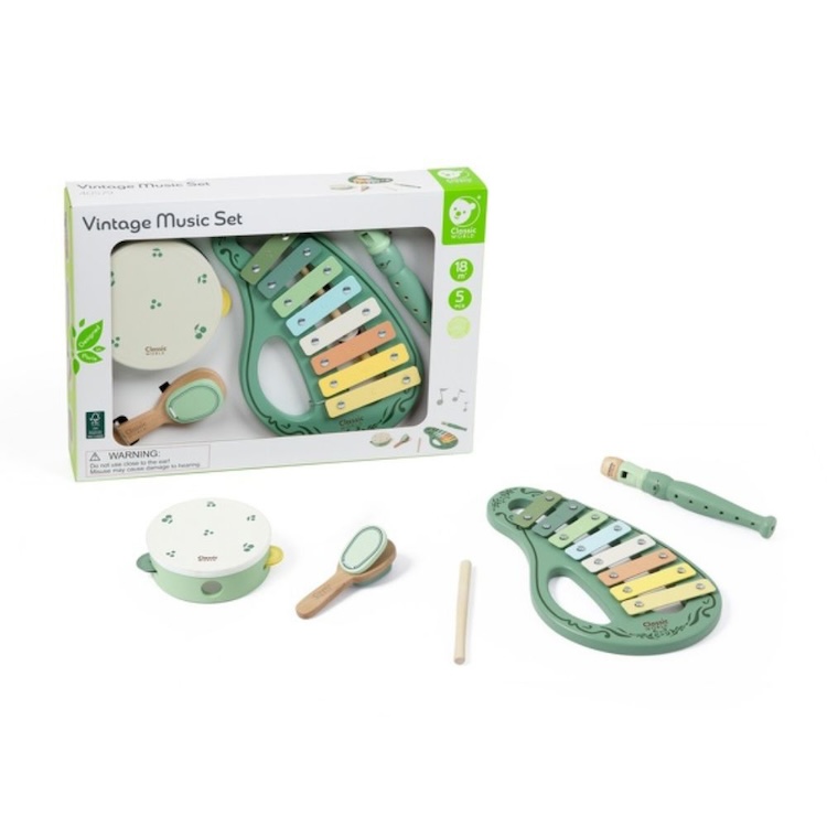 SET DE MÚSICA VINTAGE, VINTAGE MUSIC SET, DE MADERA, CLASSIC WORLD - 4