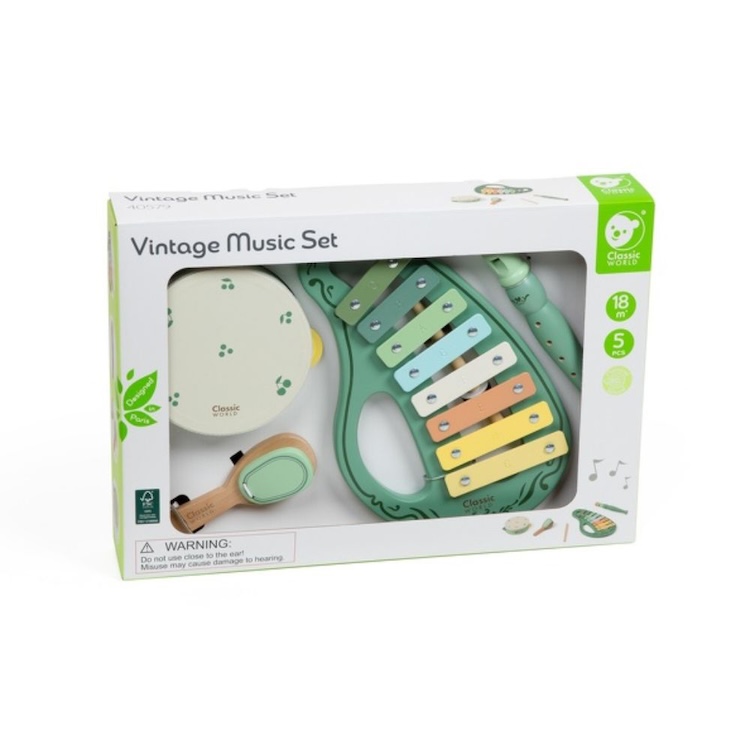 SET DE MÚSICA VINTAGE, VINTAGE MUSIC SET, DE MADERA, CLASSIC WORLD - 5